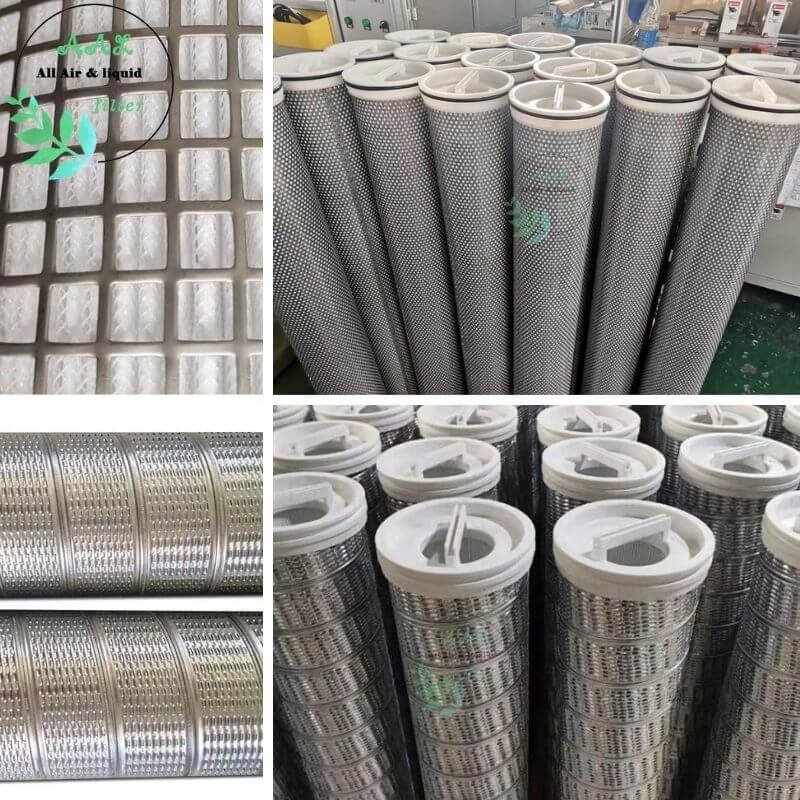 Glassfiber High Flow Filter Cartridge – Metal Cage & Nylon Caps for Oil & Petrochemical Filtration