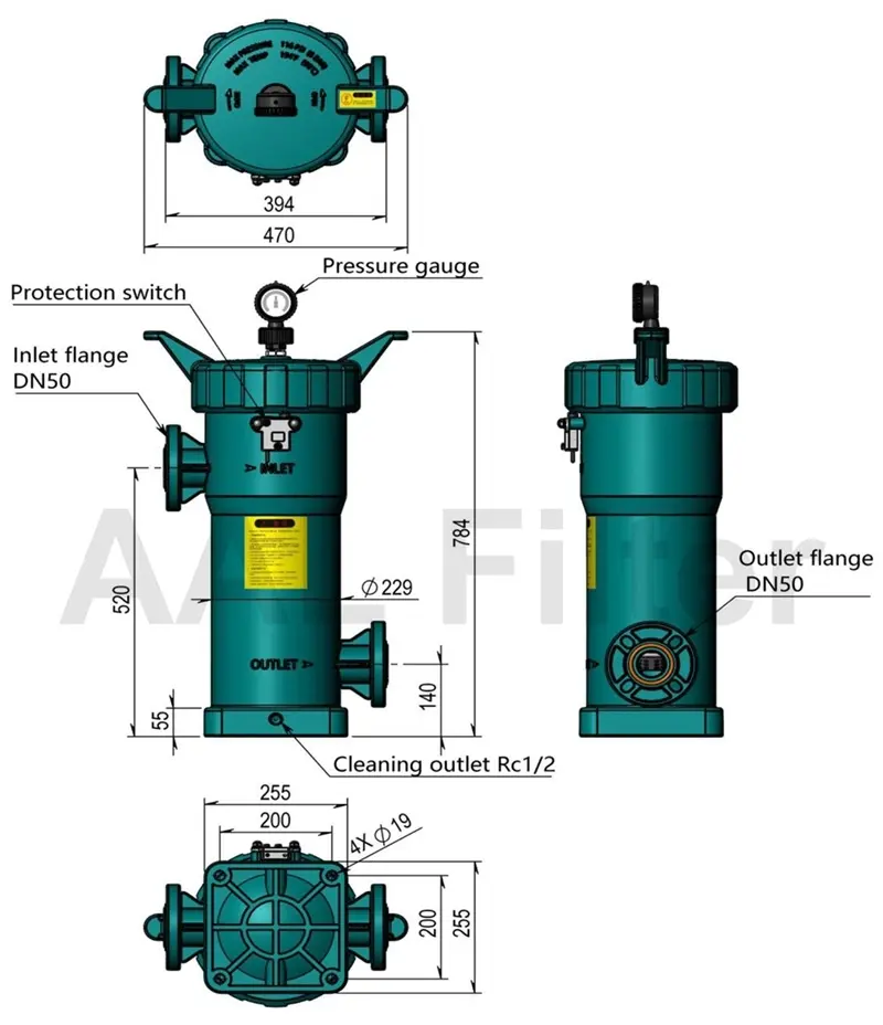 AALBF-1A PPH Filter Housing High-Performance Filter for Chemical and Industrial Filtration