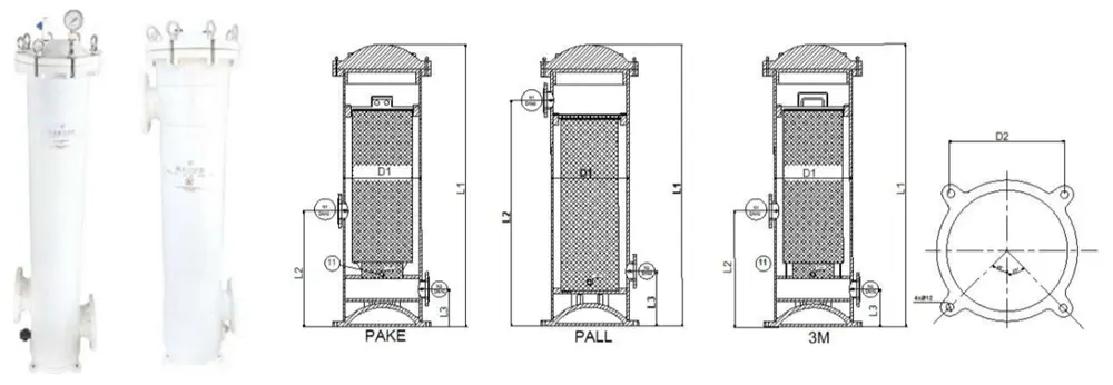 AAL FRP High Flow Cartridge Filter Housing Corrosion-Resistant FRP Industrial Water Filter