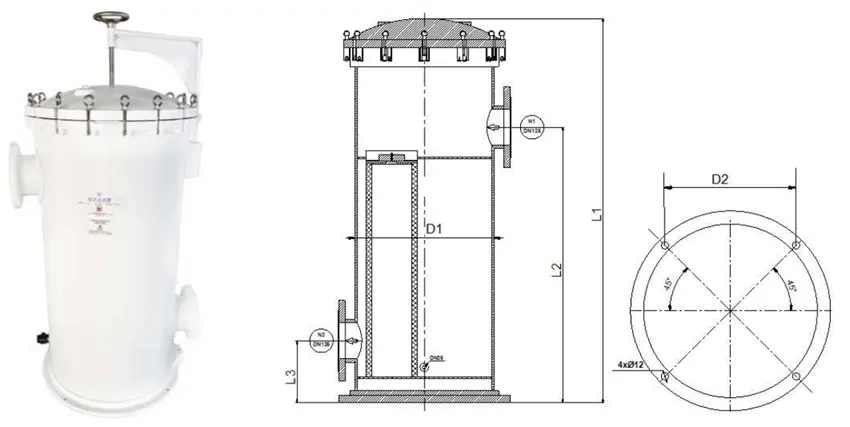 AAL FRP Multi-Bag Filter Housing for Pre-Treatment and High Flow Industrial Water Filtration