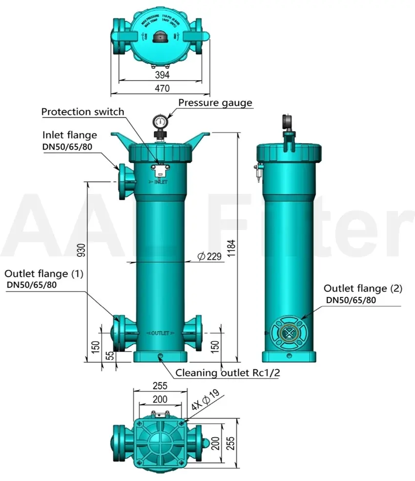 AALBF-2A PPH Filter Housing High-Capacity Chemical-Resistant for Industrial Filtration