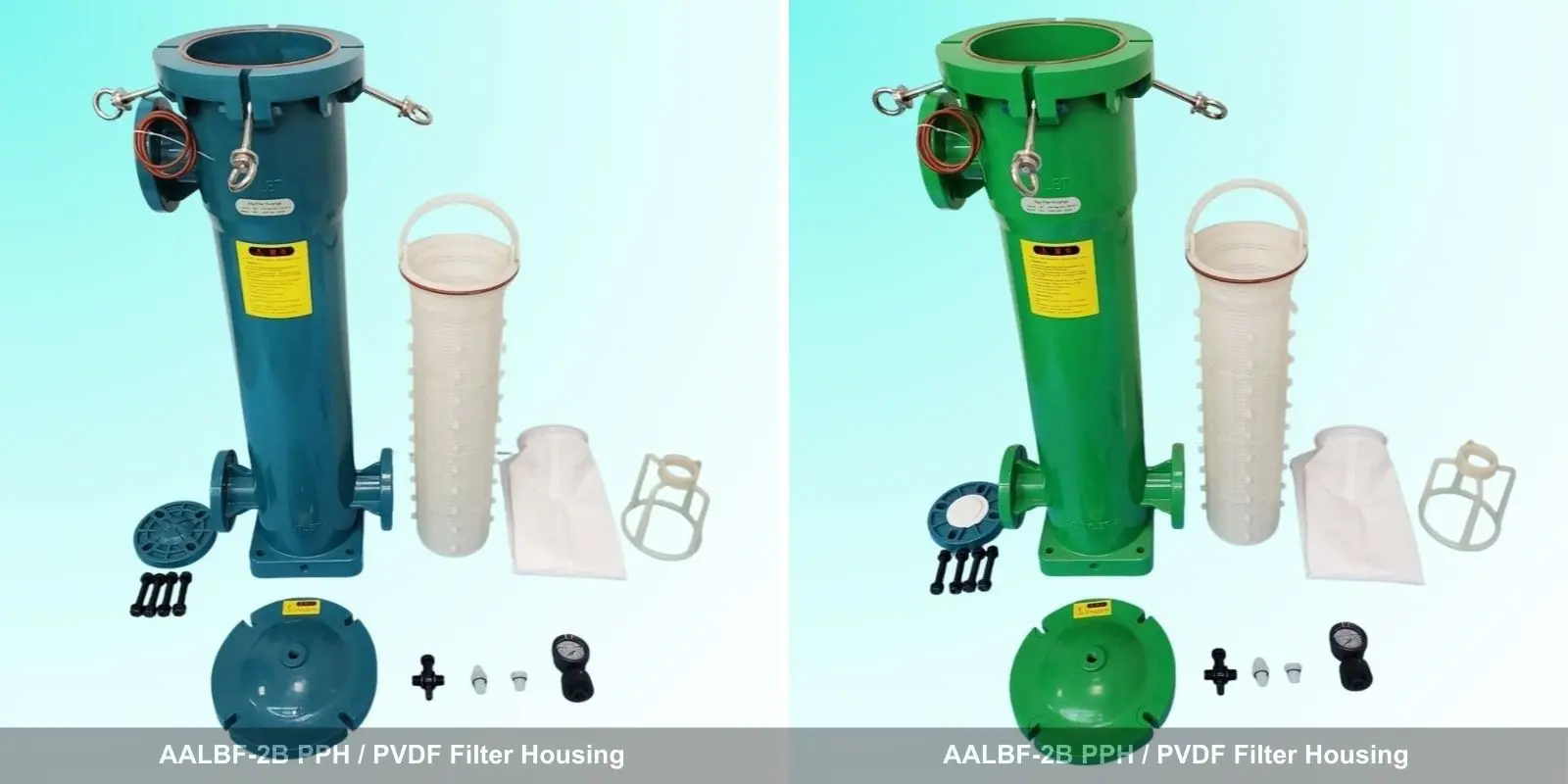 AALBF-2B PPH / PVDF Filter Housing for Chemical, Electroplating, Pharmaceutical & Water Treatment