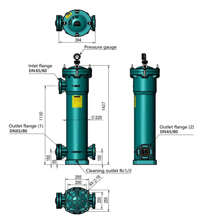 AALBF-2B PPH / PVDF Filter Housing for Chemical, Electroplating, Pharmaceutical & Water Treatment