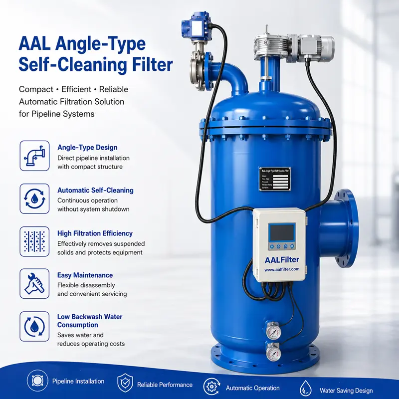 AAL Angle-Type Self-Cleaning Filter for Pipeline Water Filtration Systems