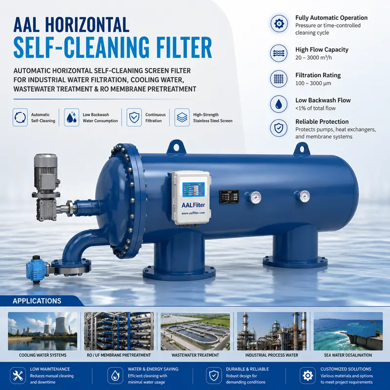 AAL Horizontal Automatic Self-Cleaning Filter for Industrial Water Filtration