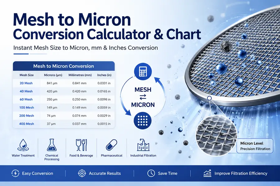 mesh to micron conversion calculator chart industrial filtration