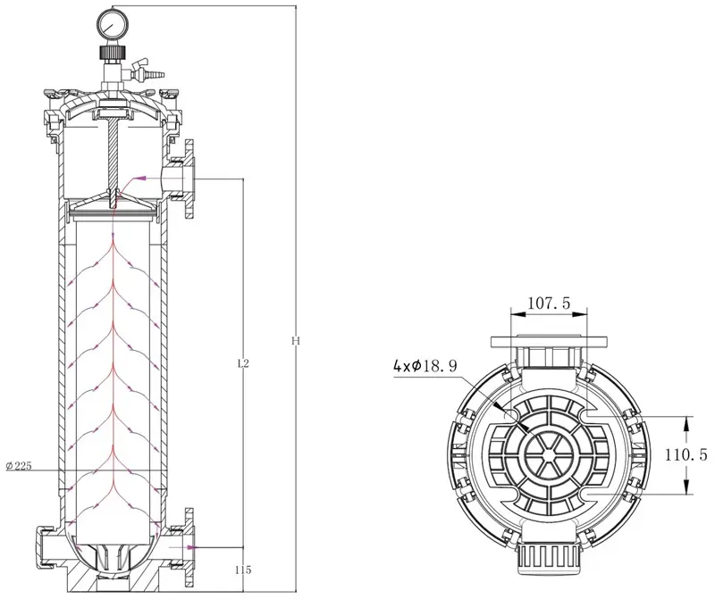 APHF Series PP/PVDF High-Flow Filter Housing for Industrial Water Treatment, Seawater Desalination & Chemical Filtration