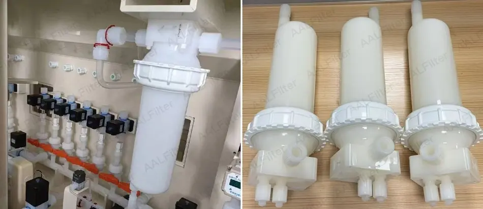 High-Purity PFA Filter Housing for Semiconductor Wet Process, Chemical Delivery and Electronic Chemical Applications High-Purity PFA Filter Housing for Semiconductor Wet Process, Chemical Delivery and Electronic Chemical Applications
