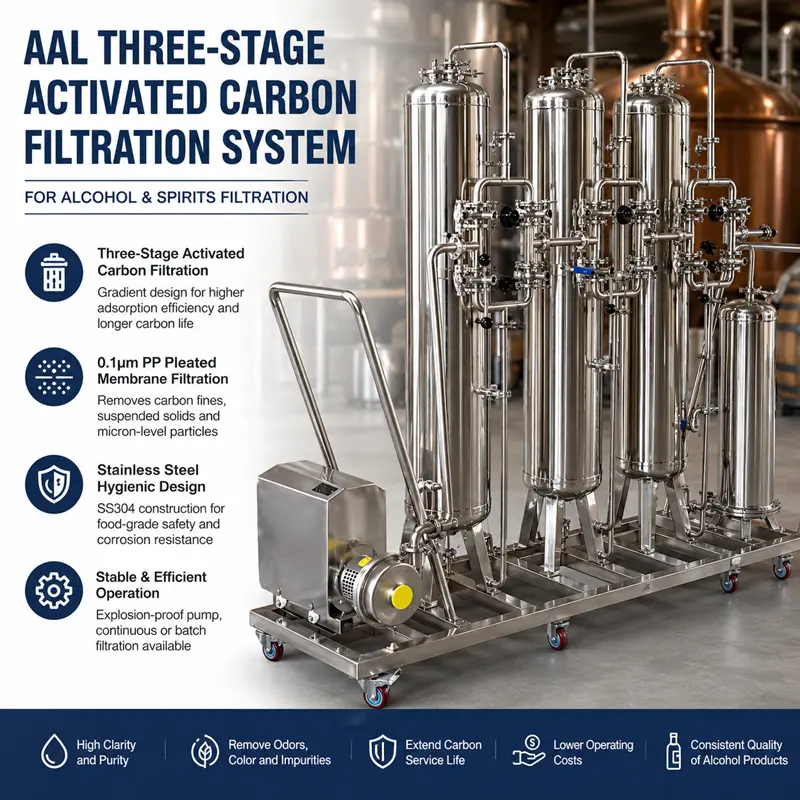 AAL Three-Stage Activated Carbon Filtration System for Alcohol & Spirits Filtration