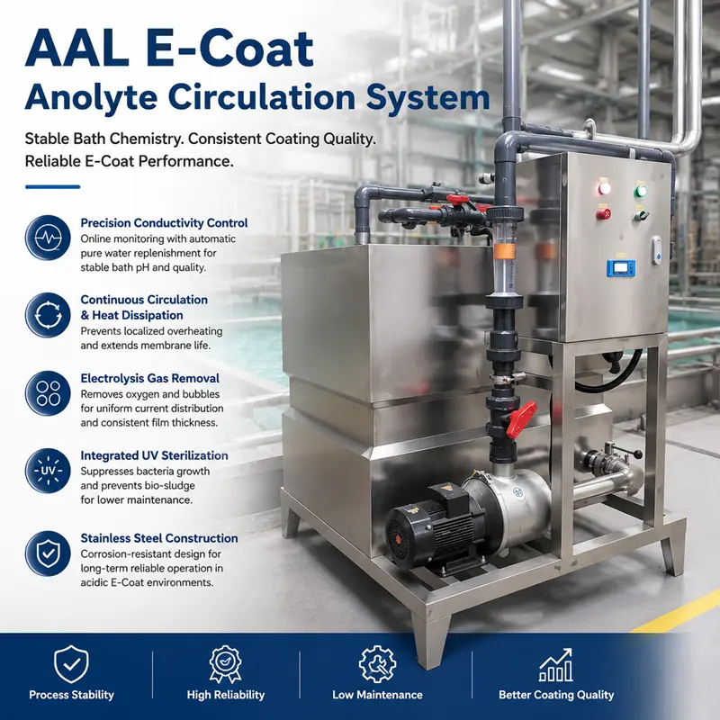 AAL E-Coat Anolyte Circulation System | Conductivity Control & Process Stability Solution