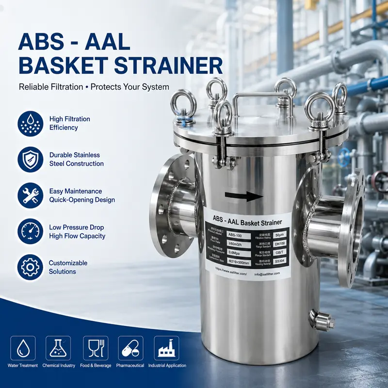 ABS Stainless Steel Basket Strainer for Industrial Pipeline Filtration