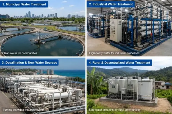 4 Major Water Treatment Industries: Municipal, Industrial, Desalination & Rural