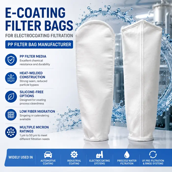 E-Coating Filter Bags for Electrocoating | PP Filter Bag Manufacturer