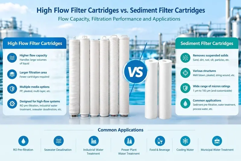 High Flow Filter Cartridges vs. Sediment Filter Cartridges: Flow Capacity, Filtration Performance and Applications