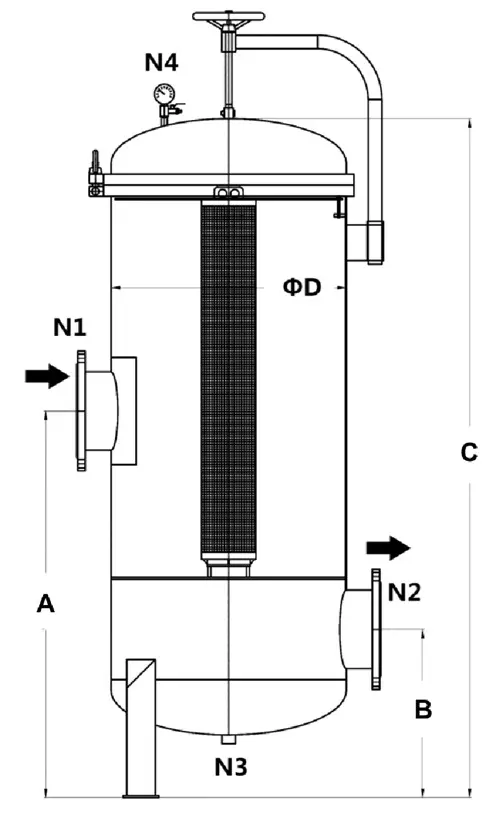 ASHK Series Parker Type Stainless Steel High Flow Cartridge Filter Housing ASHK Series Parker Type Stainless Steel High Flow Cartridge Filter Housing